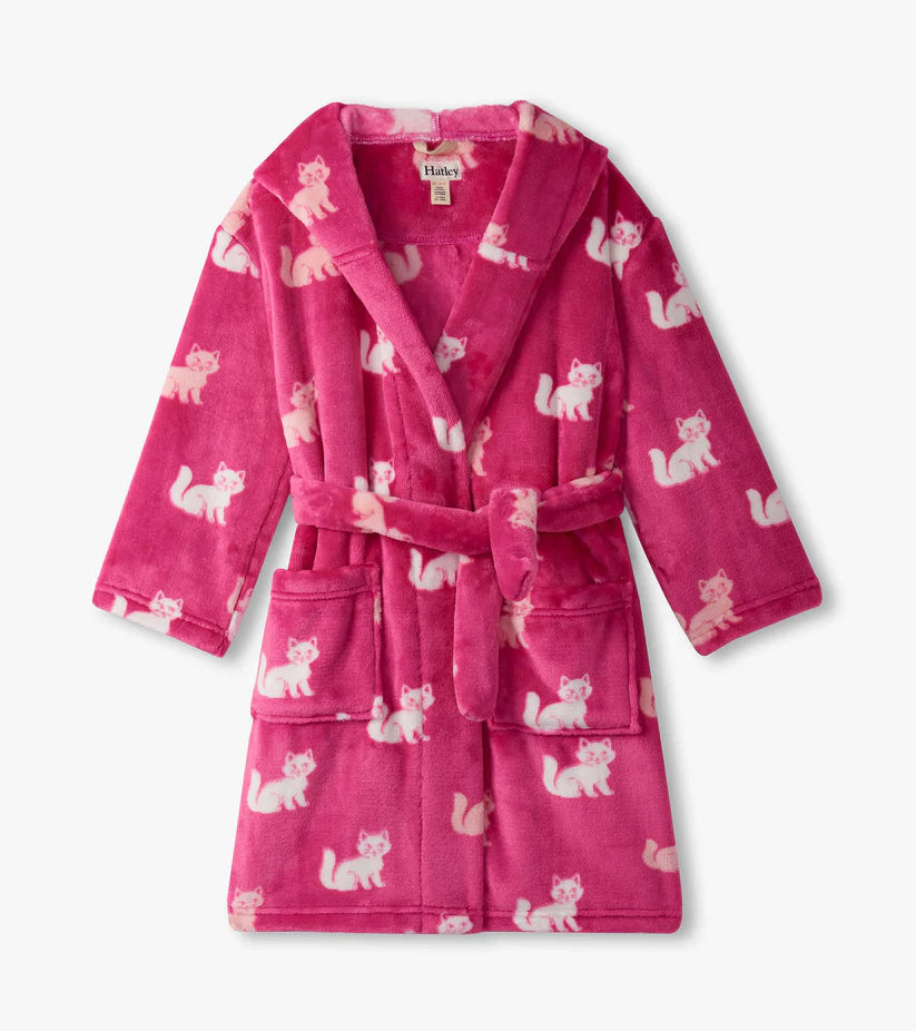 GIRLS LITTLE KITTIES FUZZY ROBE