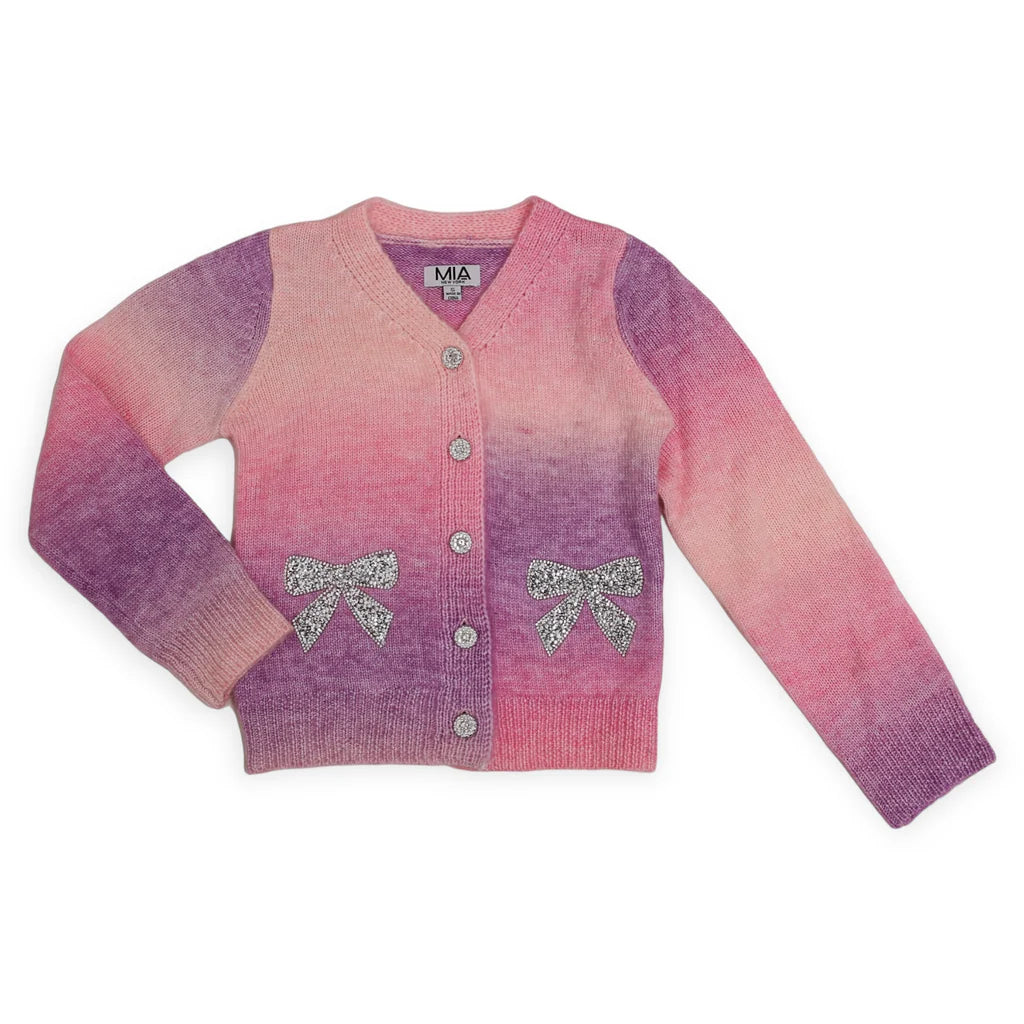 GIRLS OMBRE PINK CARDIGAN