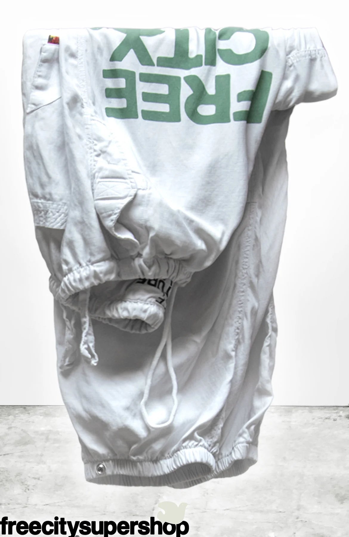 FREECITY SATIN JUMP PANT Green M フリーシティ FREECITY FLAP/SNAP MATTE/SATIN AIRJUMP PANT- LAUNDRY GREENS