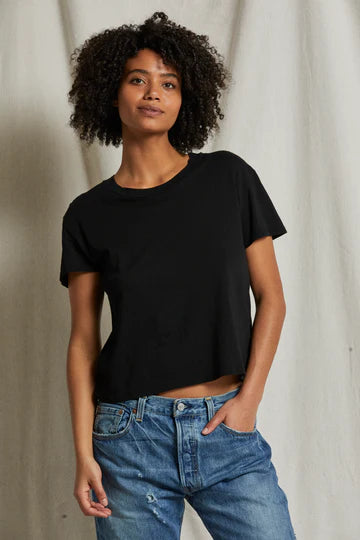 WOMENS HARLEY BOXY CREW TEE - BLACK