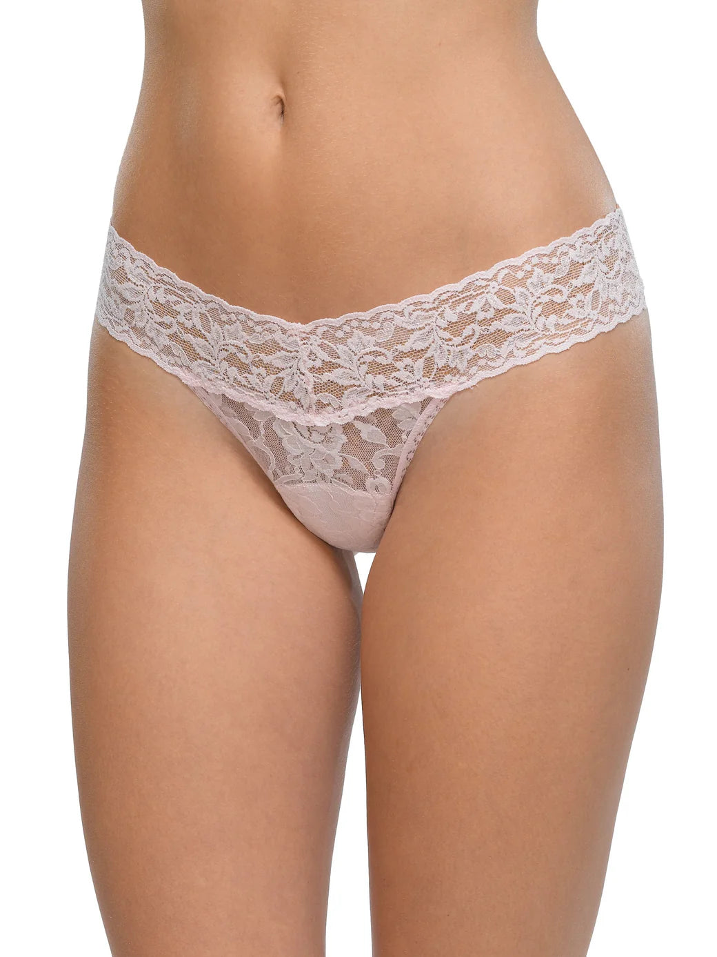 BLISS PINK SIGNATURE LACE LOW RISE THONG