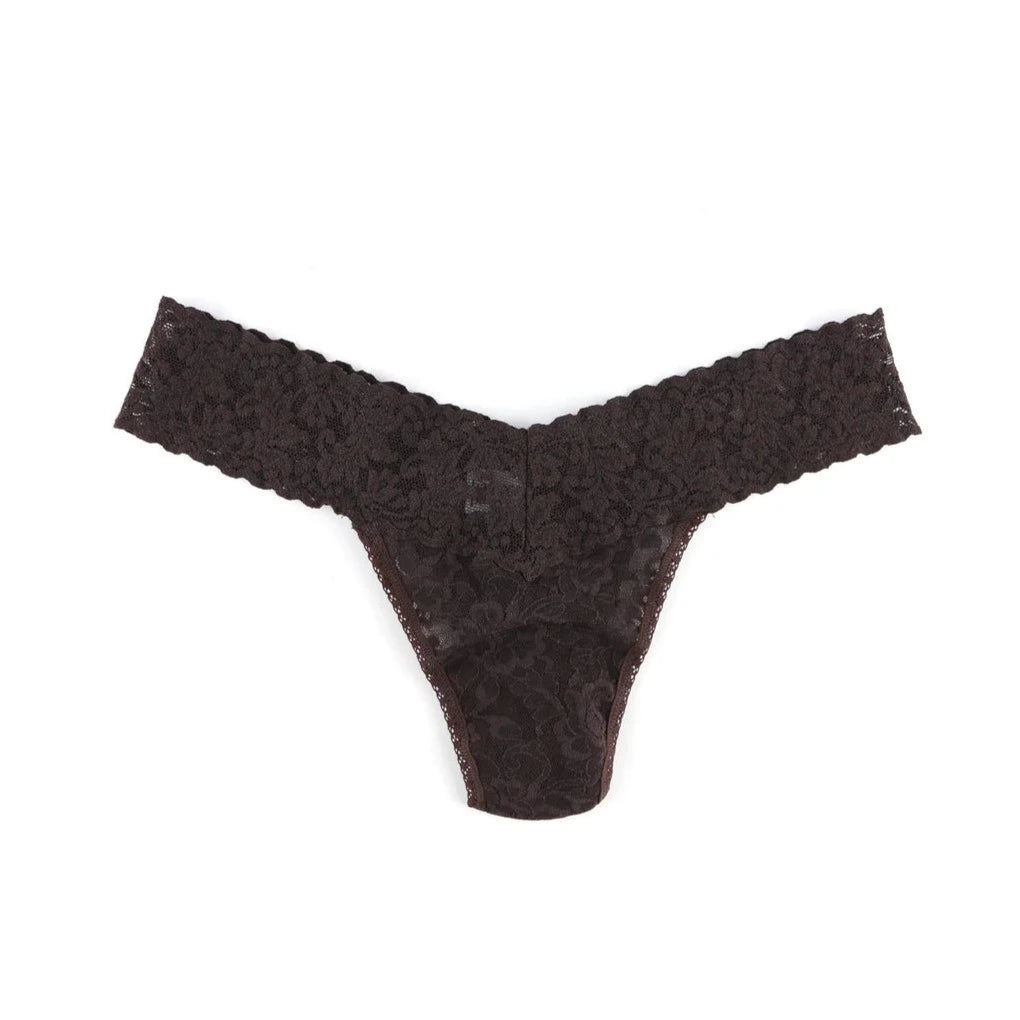 CHOCOLATE SIGNATURE LACE LOW RISE THONG