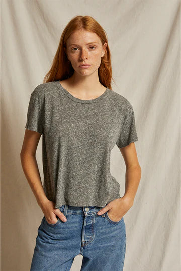WOMENS HARLEY BOXY CREW TEE - HEATHER GREY