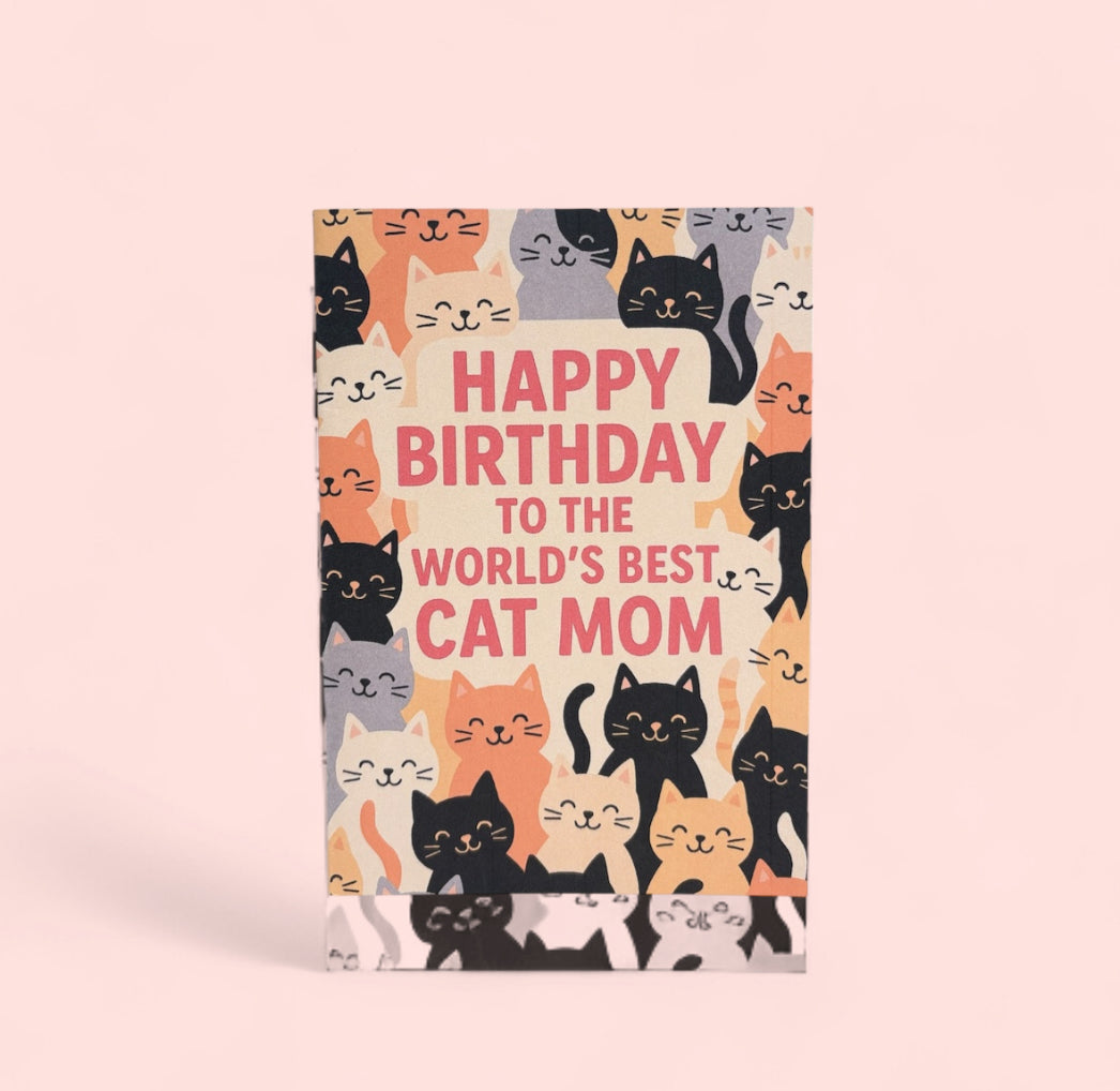 WORD'S BEST CAT MOM BIRTHDAY CARD
