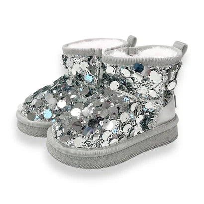 GIRLS SILVER SEQUIN BOOT