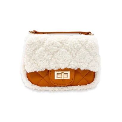 CAMEL SHERPA MIXED QUILTED PURSE