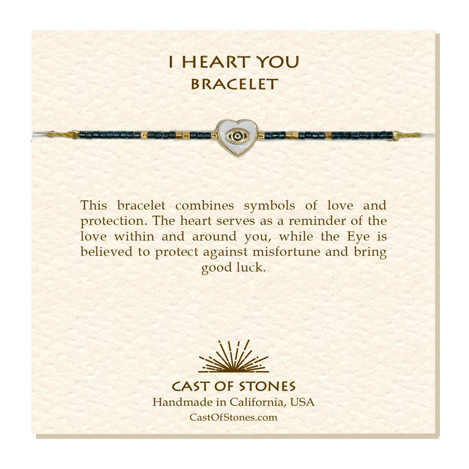 I HEART YOU BRACELET - MIDNIGHT WHITE