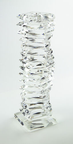LARGE CRYSTAL GLASS CANDLE STICK TWISTED