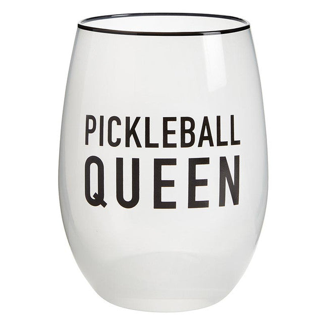 PICKLEBALL QUEEN STEMLESS WINE GLASS