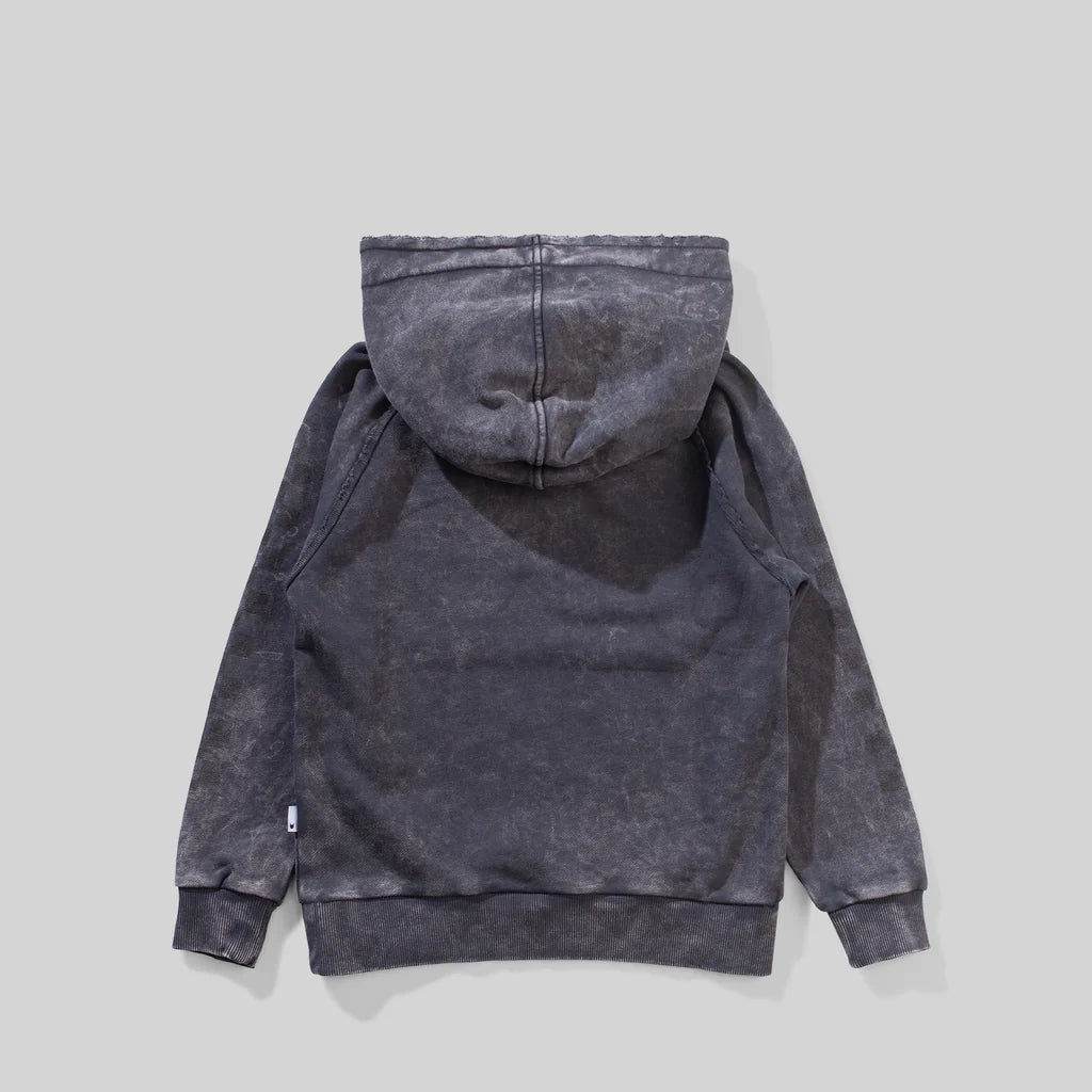 CHECKED HOODY - MINERAL BLACK