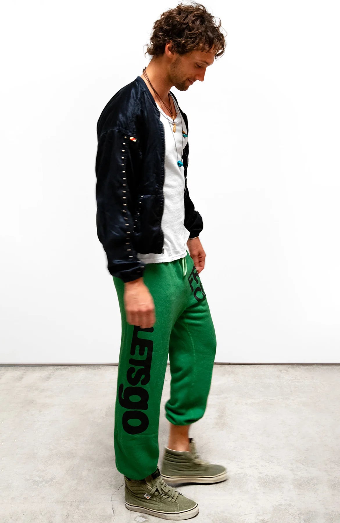 CIRCA'99 OG LETSGO OLDSCHOOL POLYBLEND FLUFF SWEAT- SCHOOL GREEN