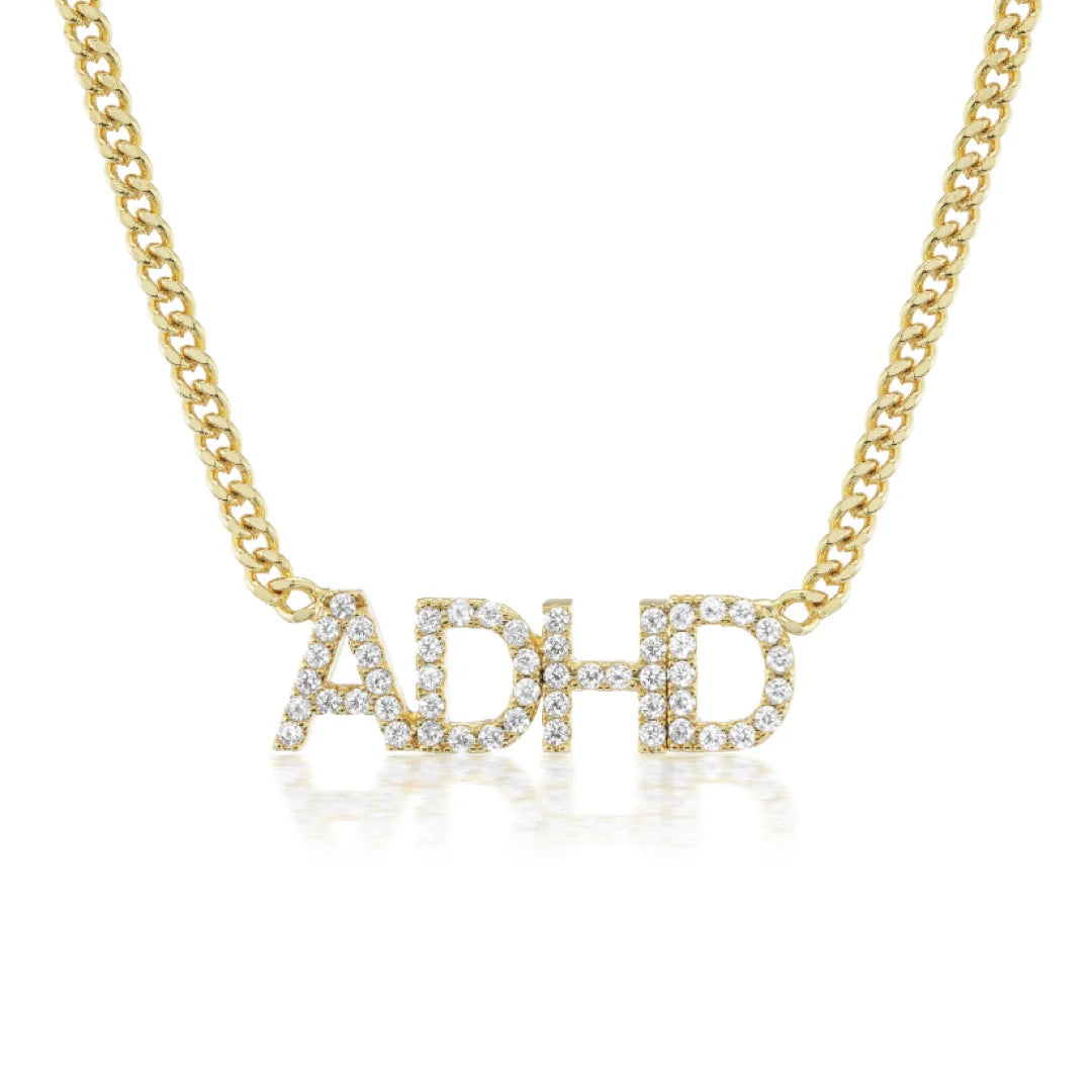 ADHD PAVÉ NAMEPLATE NECKLACE