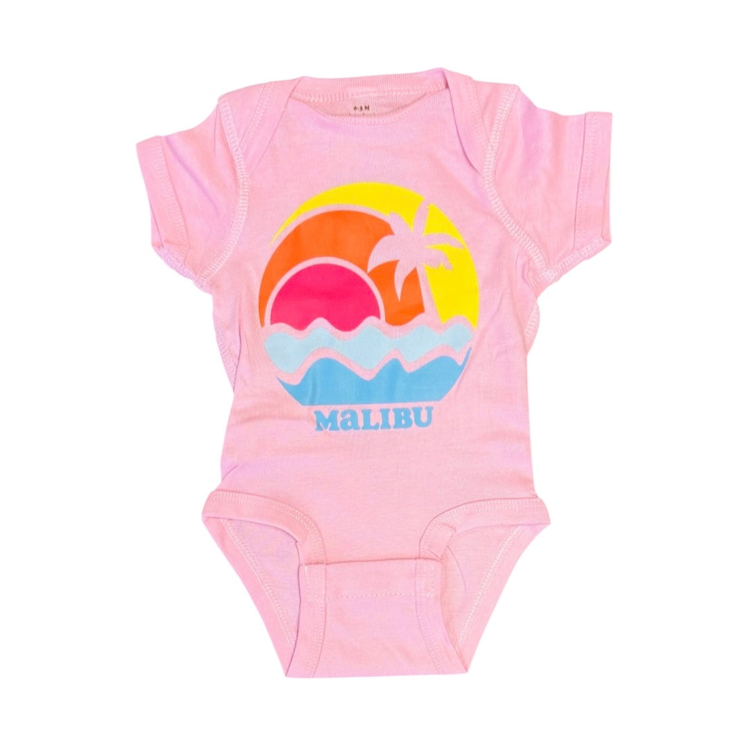 BABY GIRLS MALIBU SUNSET PINK ONESIE