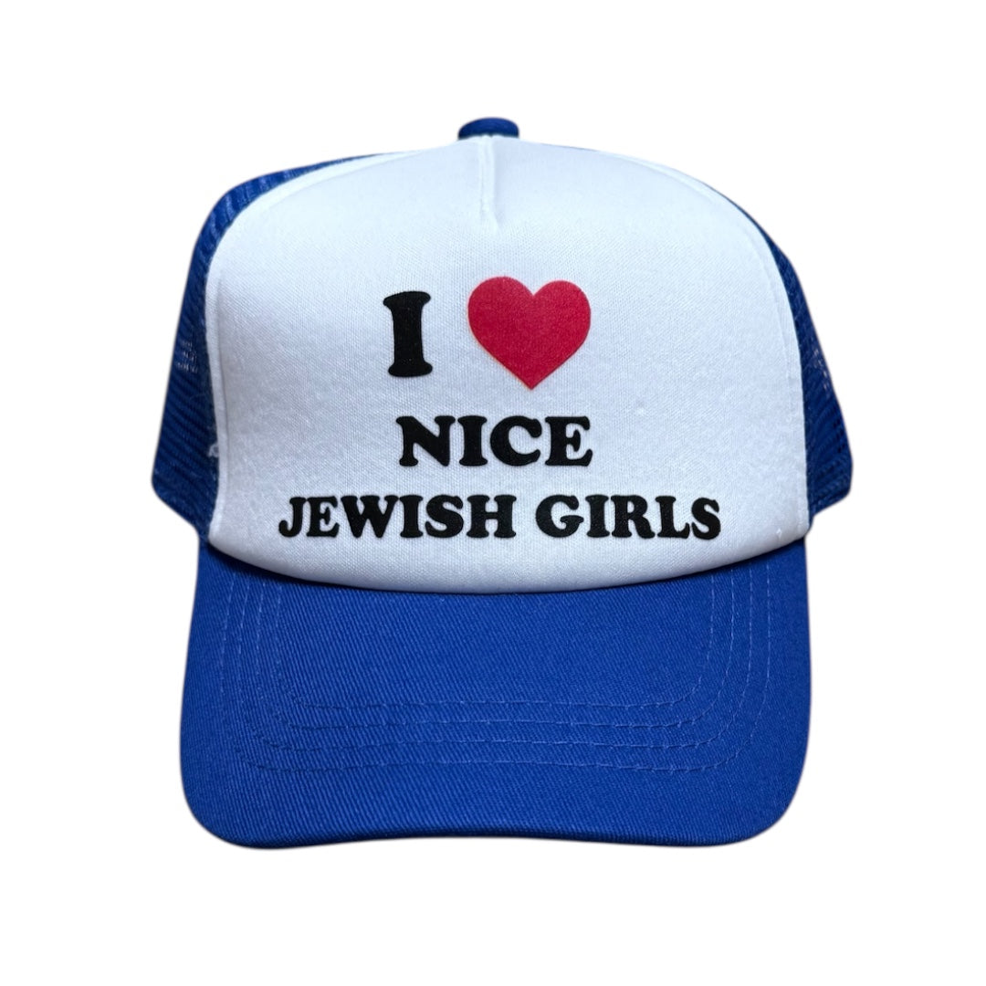 I HEART JEWISH GIRLS TRUCKER HAT