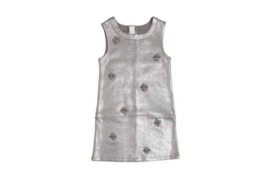 silver mod dress 1966 Pierre Cardin Metallic Silver Beaded Sequin Space-Age Mini Dress