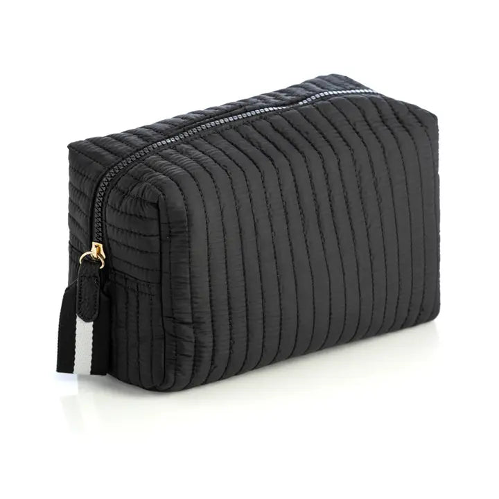 BLACK LARGE BOXY COSMETIC POUCH