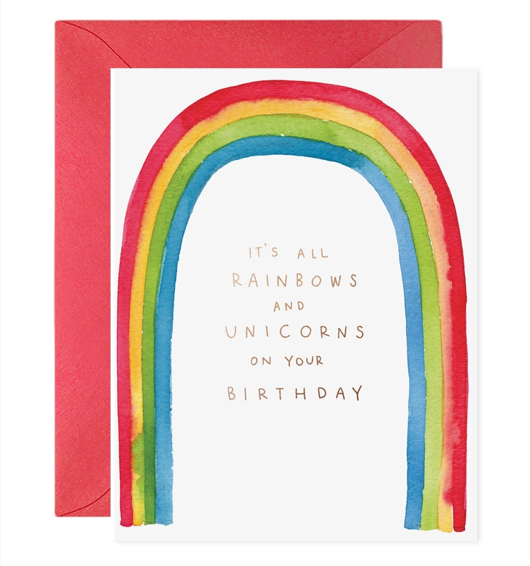 RAINBOW UNICORN BIRTHDAY CARD