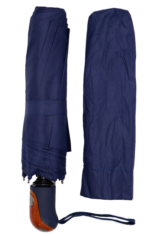 BLUE MONOCHROME AUTO OPEN FOLD COMPACT UMBRELLA