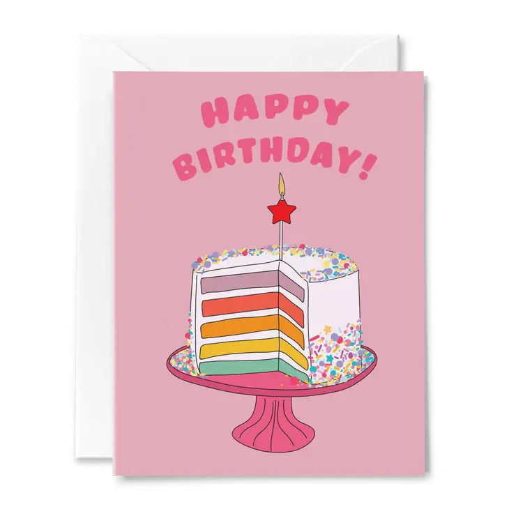 BIRTHDAY RAINBOW CAKE CARD