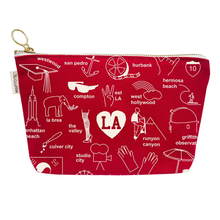 LOS ANGELES RED ZIP POUCH