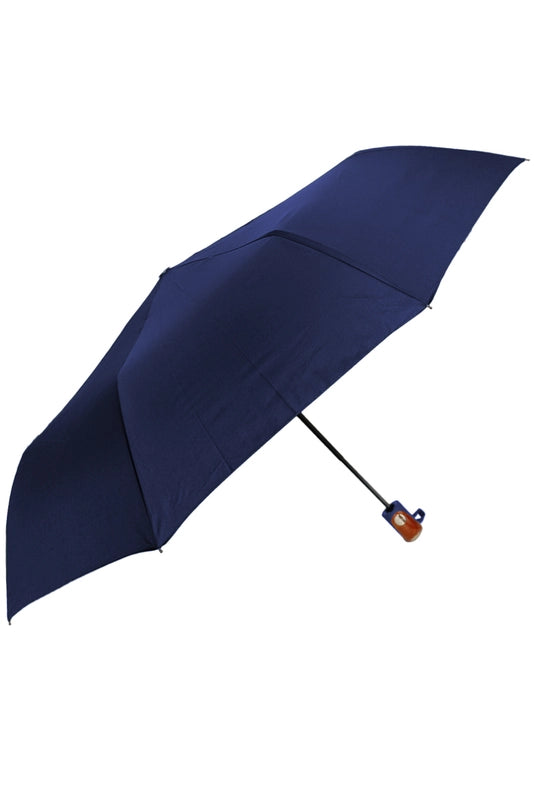 BLUE MONOCHROME AUTO OPEN FOLD COMPACT UMBRELLA