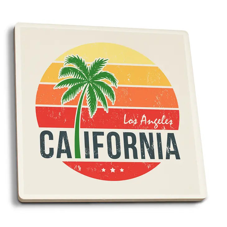 LOS ANGELES CALIFORNIA SUN CERAMIC COASTER