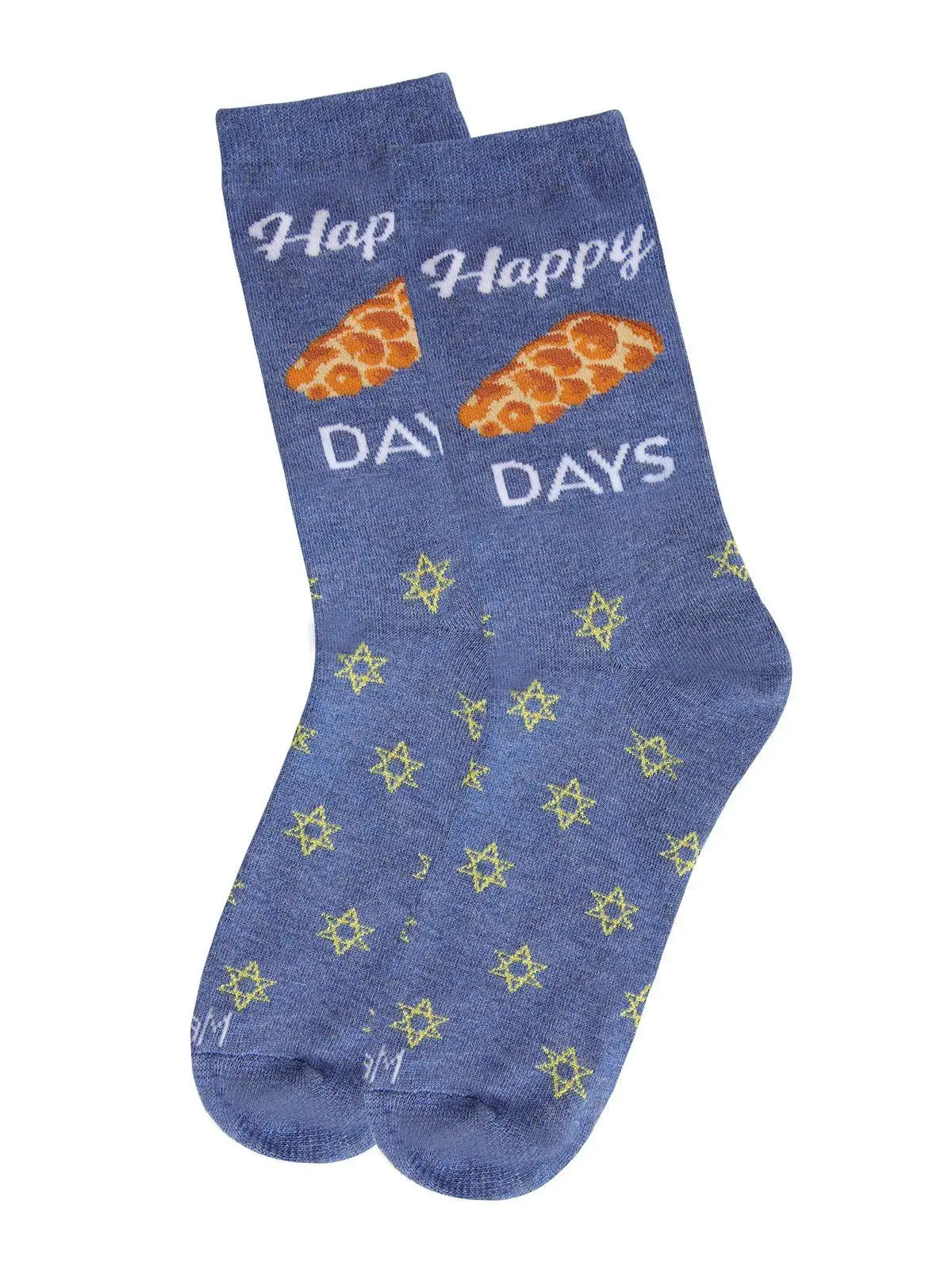 HAPPY CHALLAH DAYS NAVY SOCKS