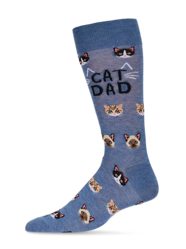 CAT DAD BLUE SOCKS