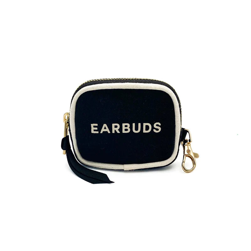 BLACK EARBUDS AIRPODS CASE WITH CLASP