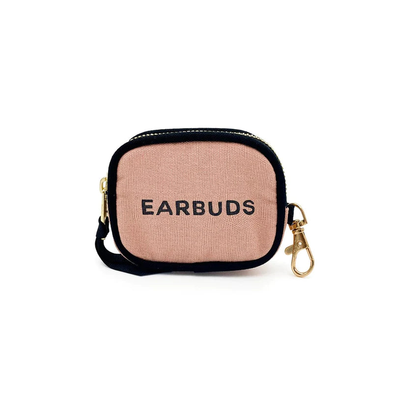 PINK EARBUDS AIRPODS CASE WITH CLASP