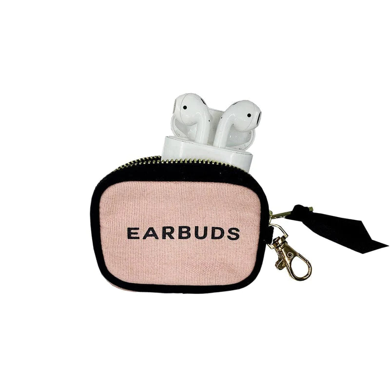 PINK EARBUDS AIRPODS CASE WITH CLASP