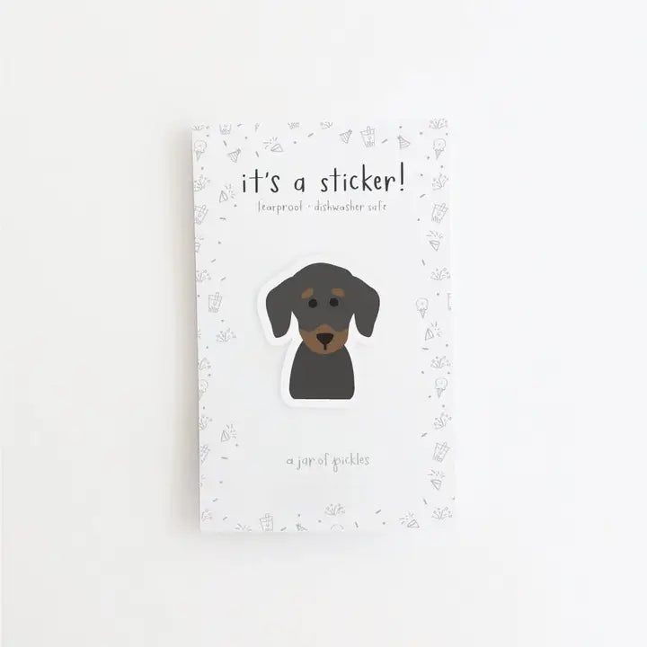 BLACK DASCHUND STICKER
