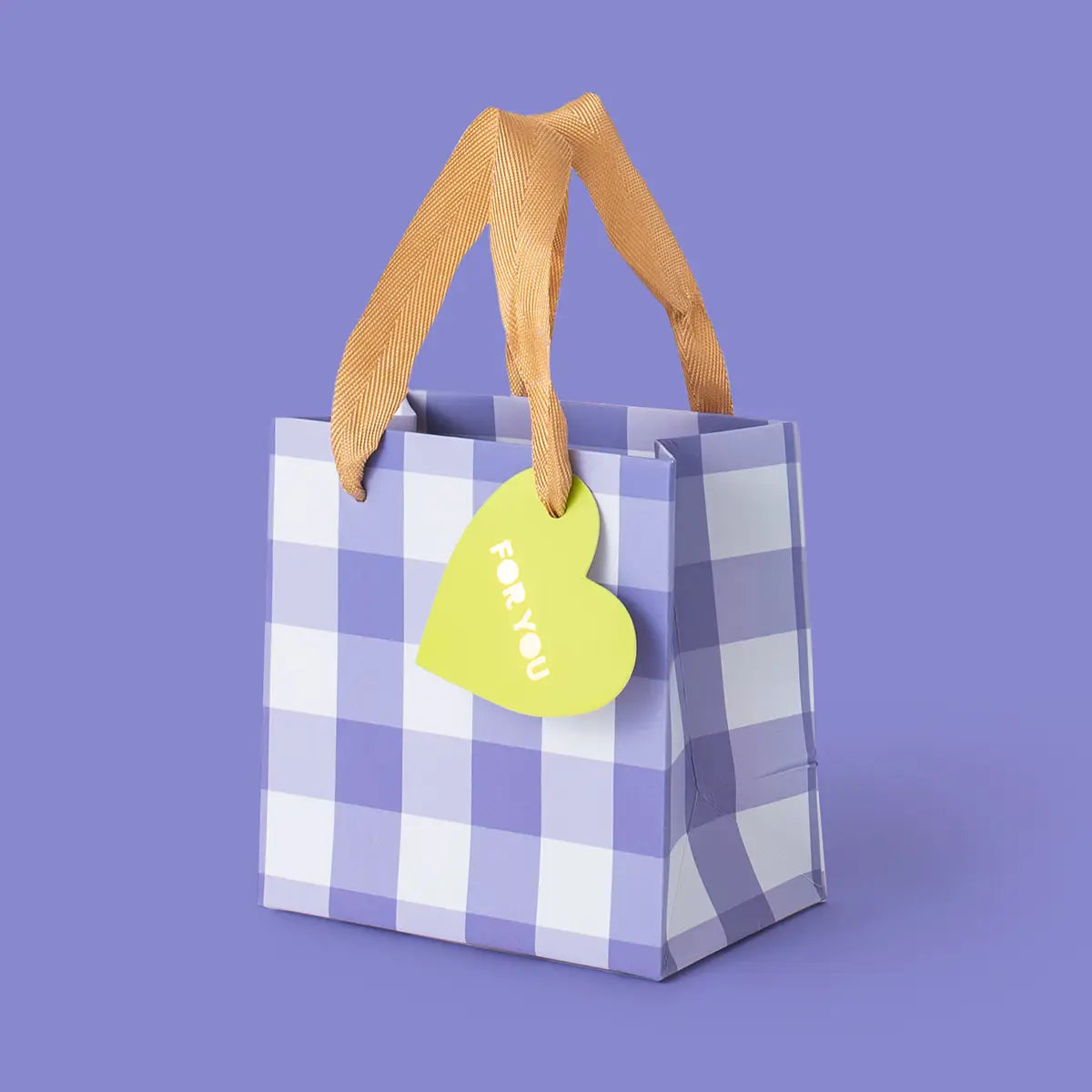 BLUE GINGHAM SMALL GIFT BAG