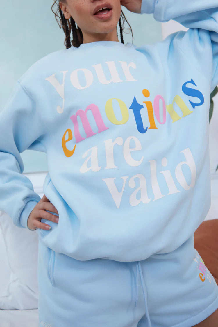 YOUR EMOTIONS ARE VALID BLUE CREWNECK