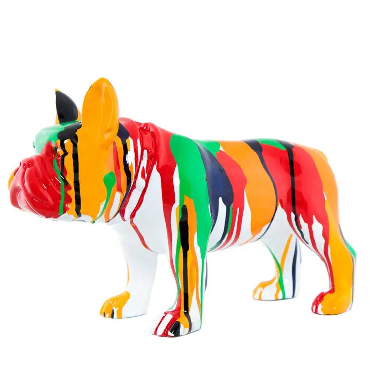 PAINTED STANDING FRENCH BULLDOG 13.75" LONG