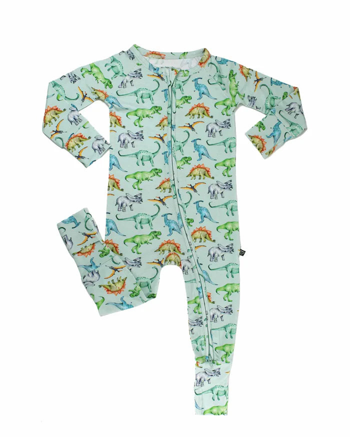 BABY BOY DINOSAURS GREEN ROMPER