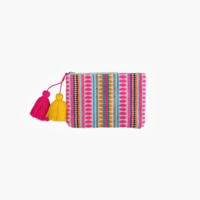 FAITH PINK MULTI PRINTED POUCH
