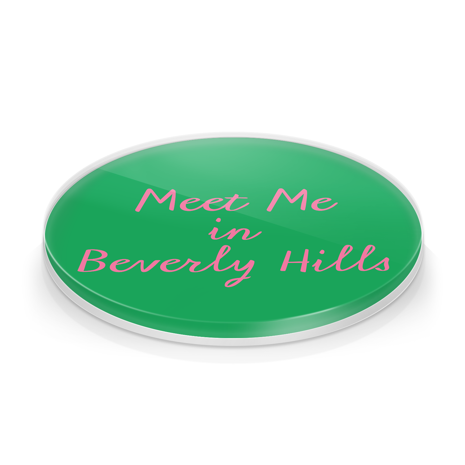 GREEN MEET ME IN BEVERLY HILLS ACRYLIC COASTER