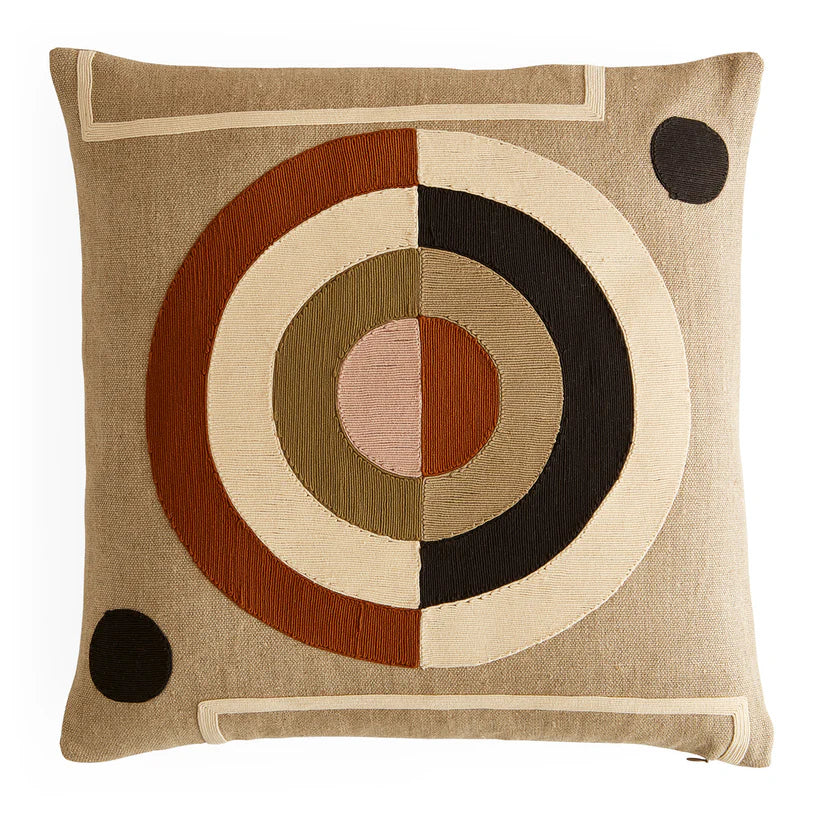 NEUTRAL MONTEREY BULLSEYE PILLOW