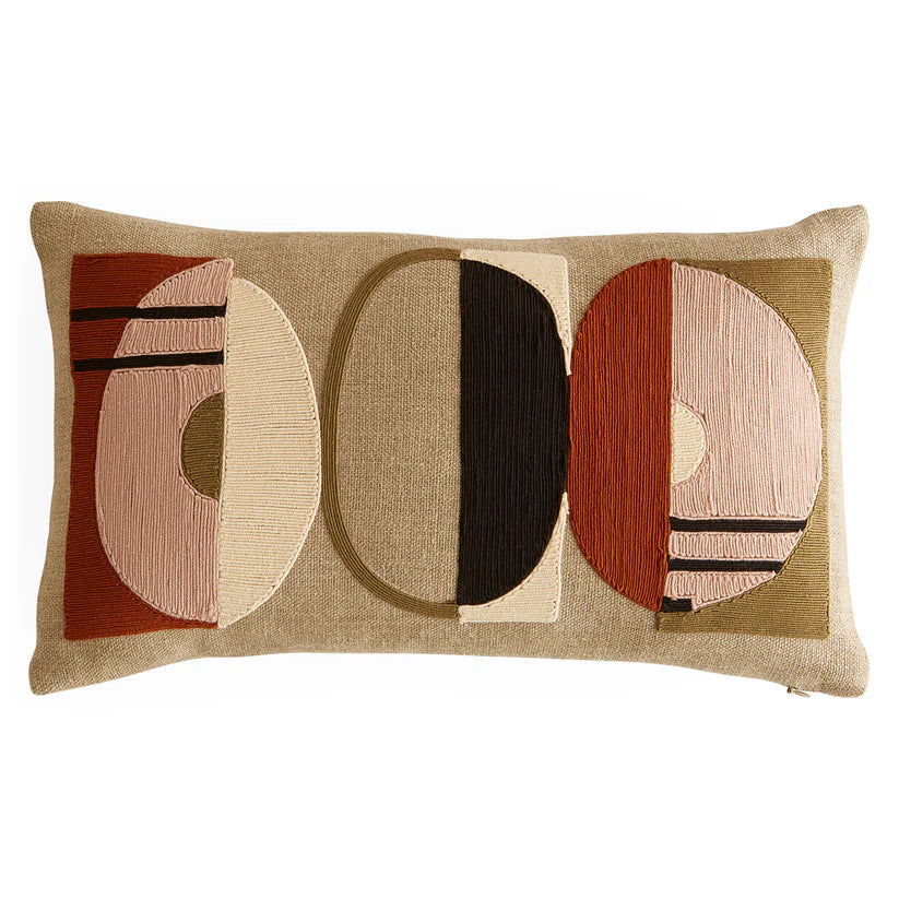 NEUTRAL MONTEREY CIRCLES PILLOW