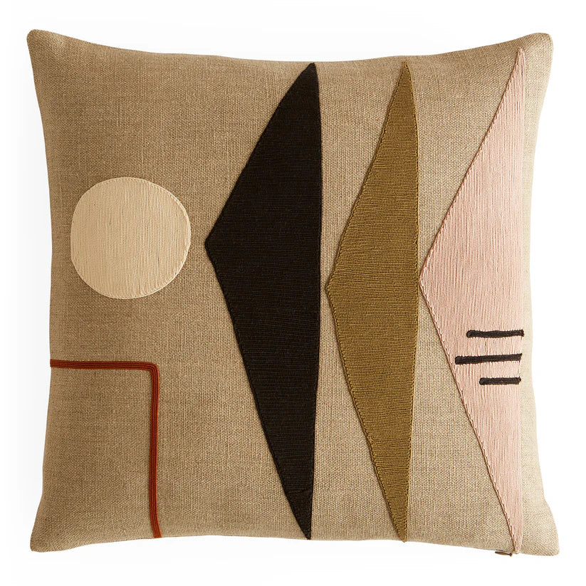 NEUTRAL MONTEREY TRIANGLES PILLOW