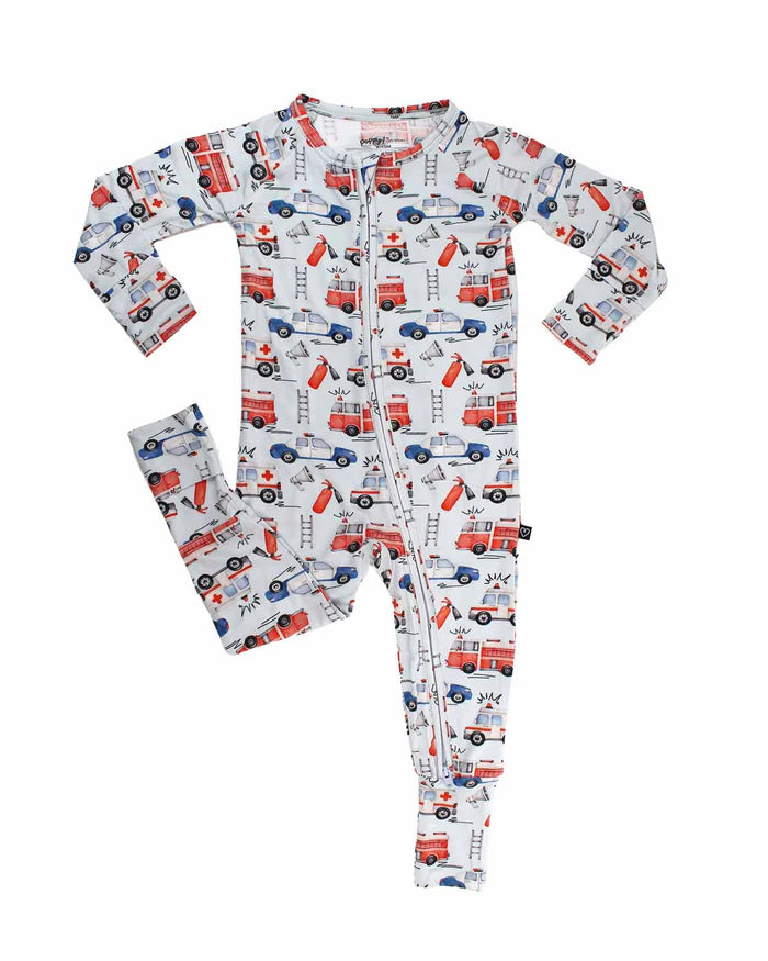 BABY BOY FIRETRUCKS ROMPER
