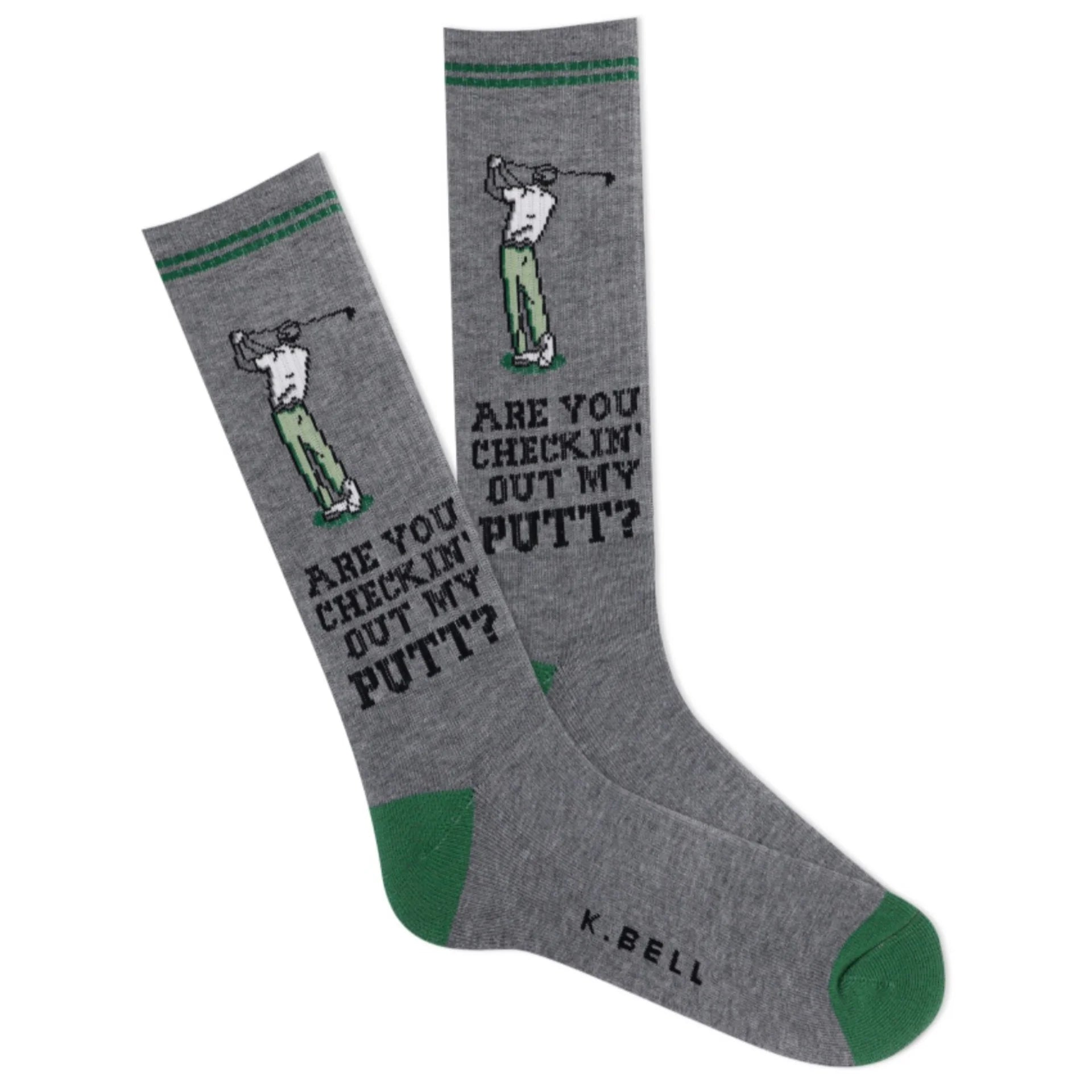 MENS CHECKIN OUT MY PUTT ACTIVE BLACK SOCKS
