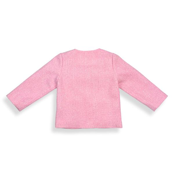 PINK SEQUIN FLORAL TRIM TWEED JACKET