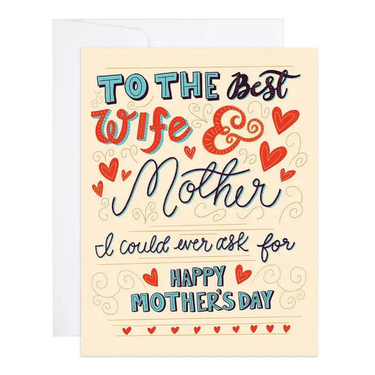 BEST WIFE & MOTHER GREETING CARD
