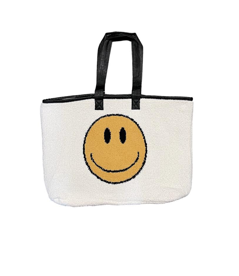 IVORY HAPPY FACE TOTE