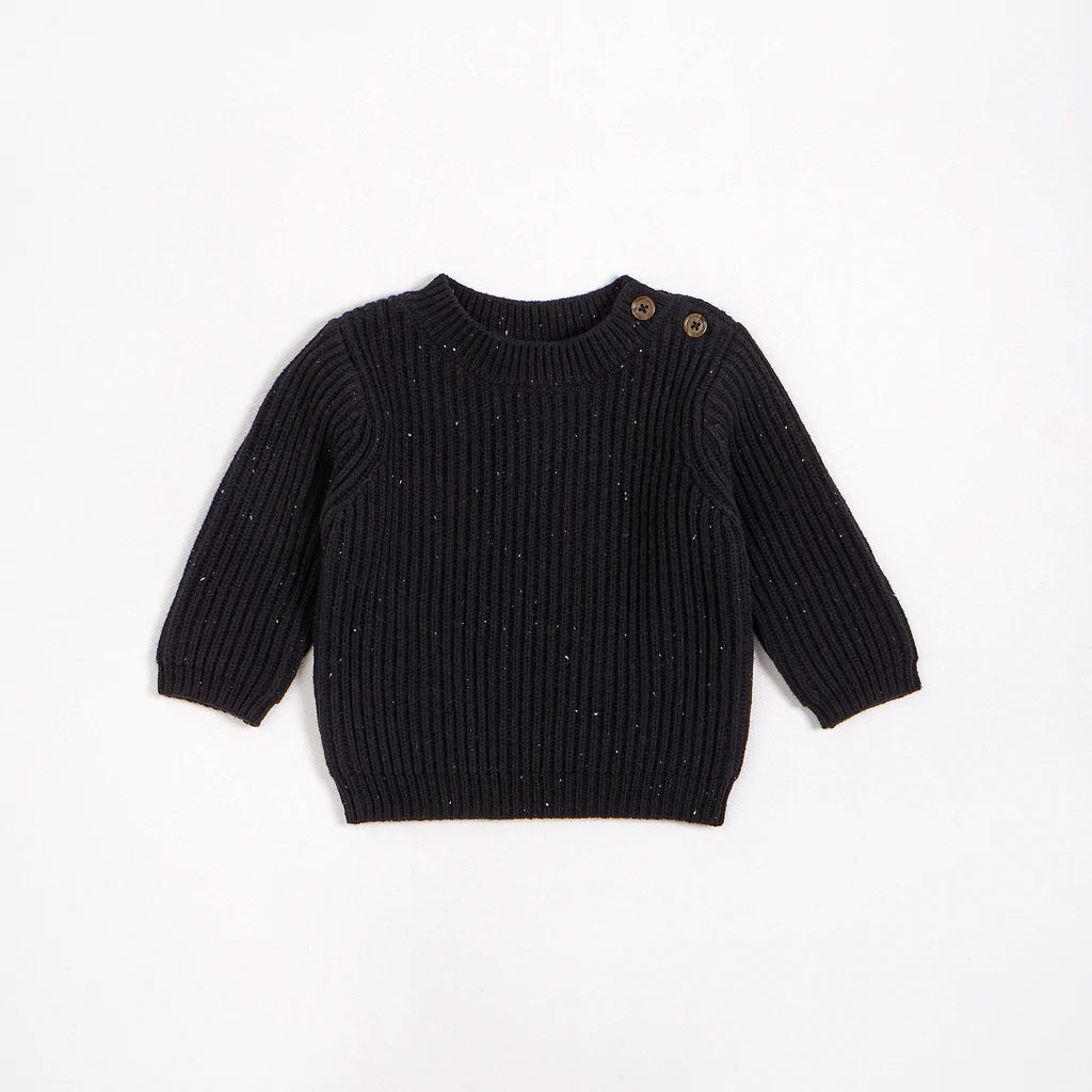 BABY BLACK CHUNKY KNIT SWEATER