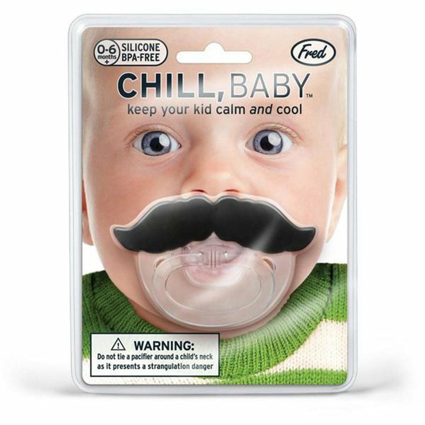 CHILL BABY MUSTACHE PACIFIER-FRED AND FRIENDS-Kitson LA