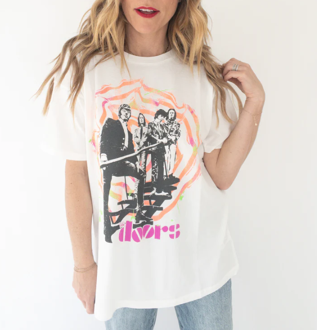 THE DOORS SPIRAL MERCH TEE - VINTAGE WHITE