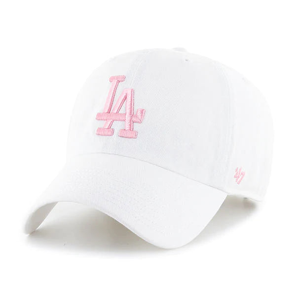 LA DODGERS CLEAN UP HAT - WHITE / PINK